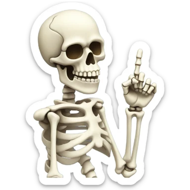 A skeleton giving the middle finger  sticker