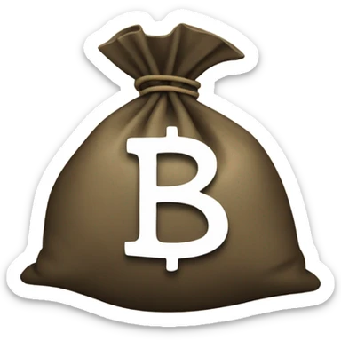 Money bag dollar sign letter b sticker