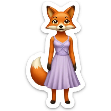 Fox wearing a dress sticker