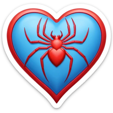 A blue heart with Spider-Man colors sticker
