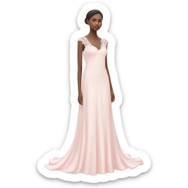 pastel pink wedding dress sticker