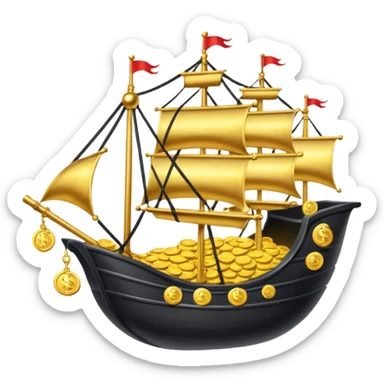 una galera de mago llena de dinero sticker