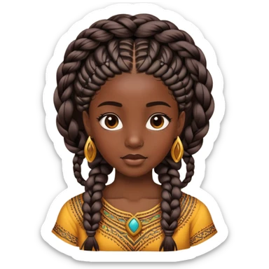 Back of the african girls head sticker