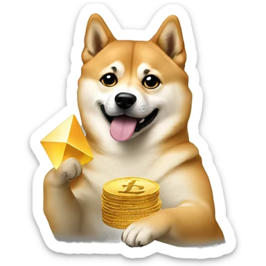 Doge holding ethereum sticker