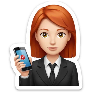 Red head boss selling phones sticker