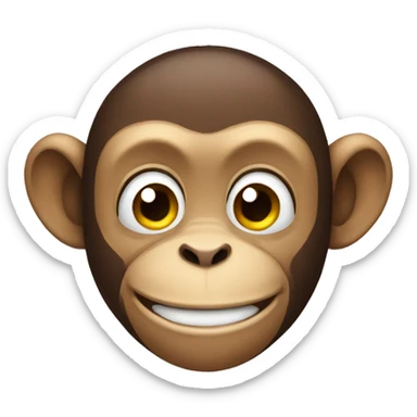 a monkey with a cheeky grin sticker