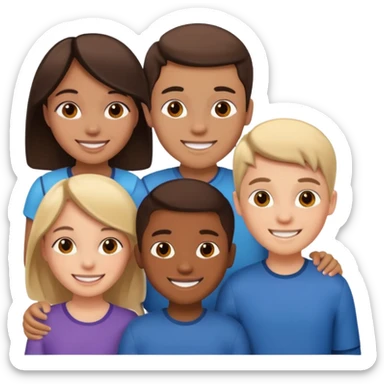 3 boys 3 girls group sticker