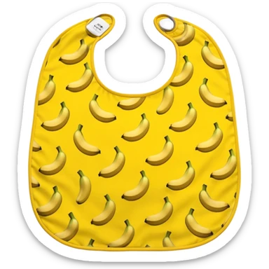 Yellow bib with banana pattern sticker