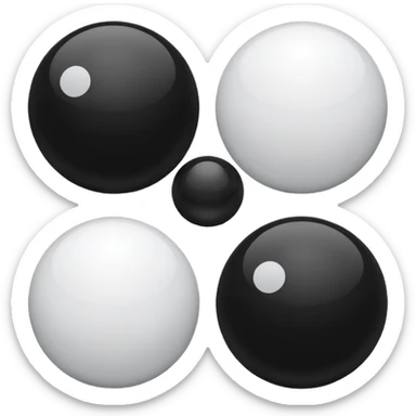 create an image that symbolizes the black and the white, like a dichotomy sticker