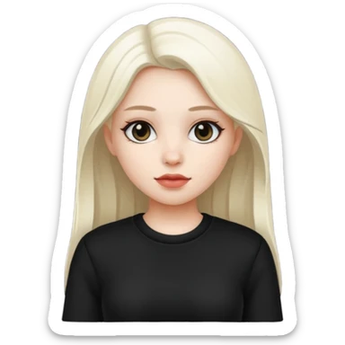 girl be white and be wering black sticker