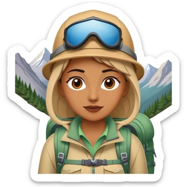 A woman in the mountains sticker