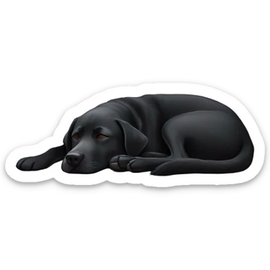 Black lab sleeping sticker