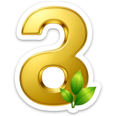 number 6 in golden and green shadows sticker