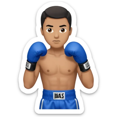   آدمی که بکس میکنه بالباس ابی دستکش مشکی مرد باشه sticker