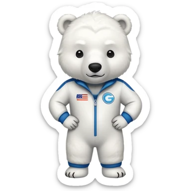 polar bear f1 driver  sticker