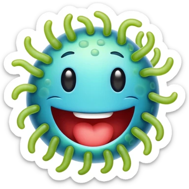 Happy bacteria emoji sticker
