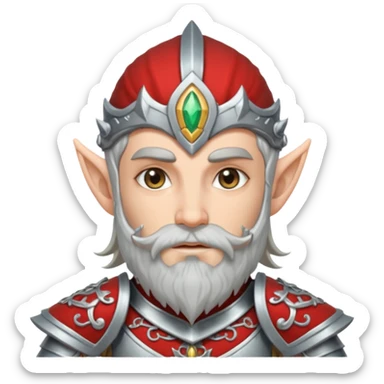 Bearded warrior elf in armor sticker