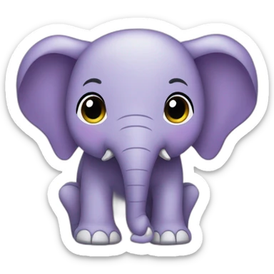 Doudou Éléphant violet sticker