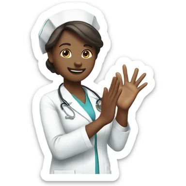 nurse clapping sticker