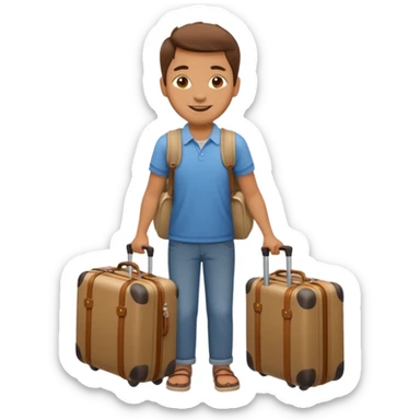 photorealistic tourists with a suitcase sticker