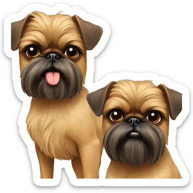 Two brussels griffons tan dogs  sticker