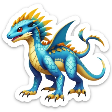 cool exotic fantasy-creature-Fakémon-Pokémon, full body, with random markings  sticker