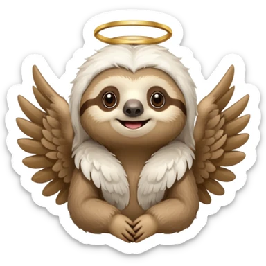 sloth angel sticker