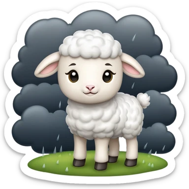 Little lamb with many thunderstorms  sticker
