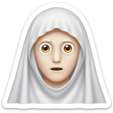 Guy with white sheet over his head impersonating a ghost  sticker