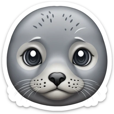sad harbor seal with teary eyes sticker