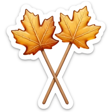maple taffy on a wooden stick sticker