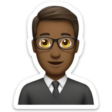 male teacher with blackboard behind sticker