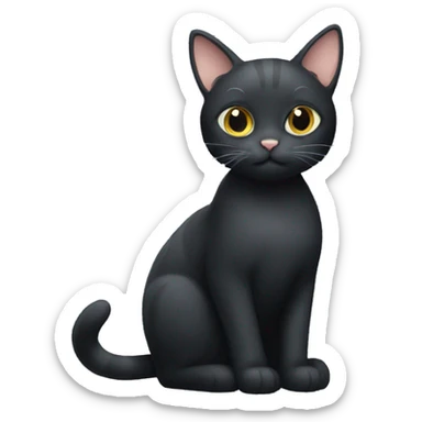 all black cat and a grey tabby cat sticker