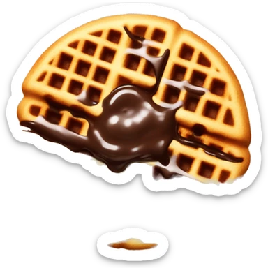 Waffle with chocolate sauce on top  sticker