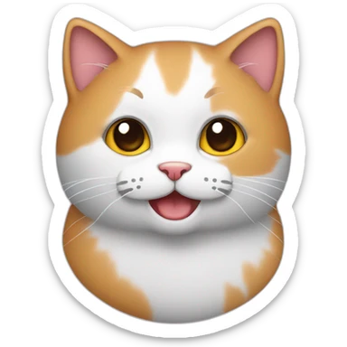 cute-tricolor-happy-cat sticker