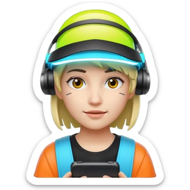 Neon Visor Gamer sticker