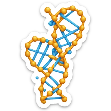 An image of a DNA double helix, showcasing two intertwined strands with connecting base pairs, symbolizing genetic material and the building blocks of life sticker
