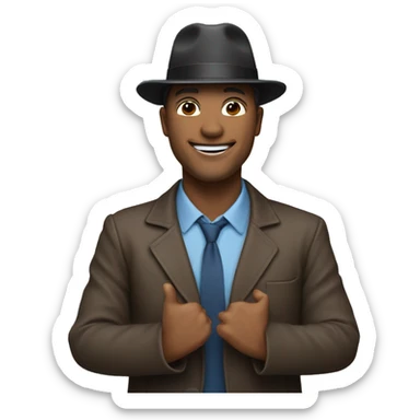 Un homme avec un chapeau entrain d'applaudir  sticker