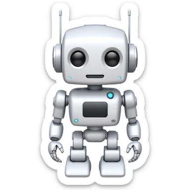 robot old cartoon simple kid toy white innocent funny gudget chatGPT adorable sticker