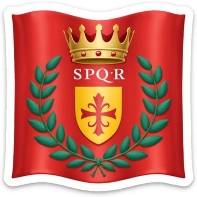 peux tu me générer le drapeau de l'empire romain en mode emoji drapeau basique avec une couronne de l'aurier et avec un texte SPQR au milieux sticker