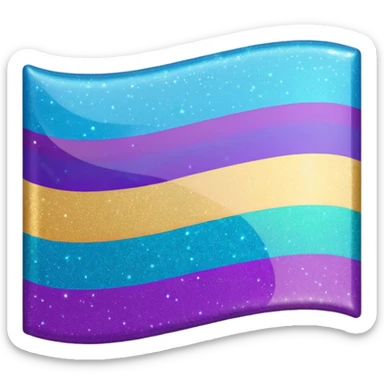 glitter cian and purple lgbtq sticker