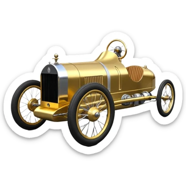  1949 luxury racing C-3PO Rolls Royce lowered powerful 4 cylinder engined racing cyclekart with advanced rugged independent suspension, power steering, disc brakes and small leather covered steering wheel  sticker