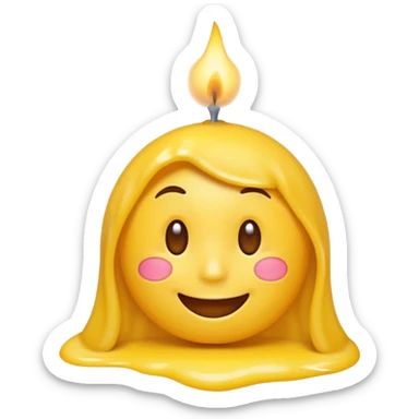 Emoji souriant Avec goutte de sueur qui souffle une bougie sticker
