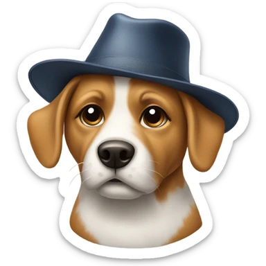 Dog with a hat sticker