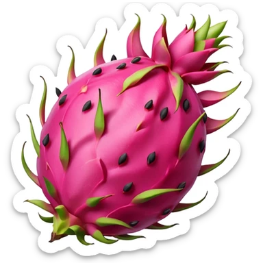 Dragon fruit emoji not spiny outside of dragonfruit no seeds sticker