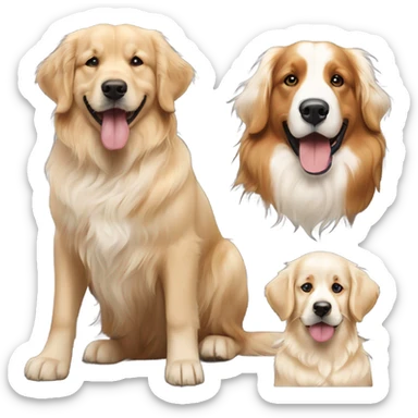 English cream golden retriever and Bernese mountain dog sticker