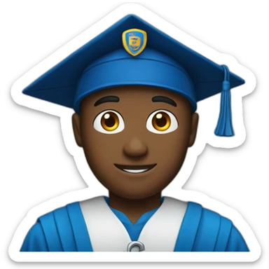 A hero with a blue university hat sticker