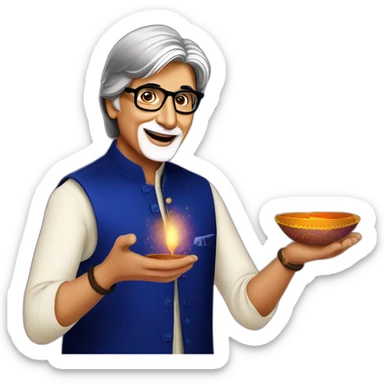 amitabh bachchan celebrating Diwali sticker
