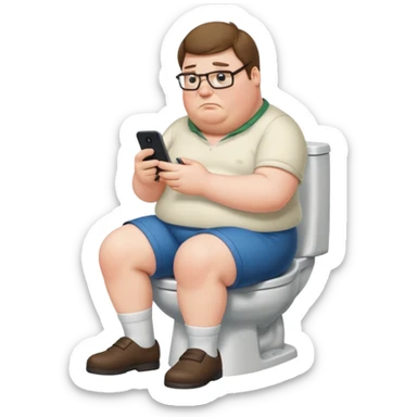 can you do  Peter Griffin sitting on the toilet playing on his phone sticker