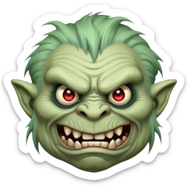 troll face, shadowrun troll, face only. sticker